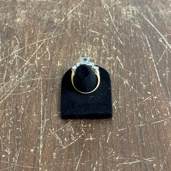 Vintage EDCO 14KT HGE Yellow Gold Rhinestone Statement Cocktail Ring Size 9 - Picture 5 of 9